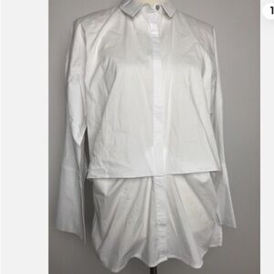 MarlaWynne Layers White Button-Up Shirt